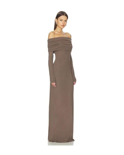 Enza Costa Multicolor Silk Rib Off Shoulder Fluid Dress
