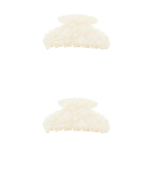 Loeffler Randall White Yuri Pearl Resin Hair Clip