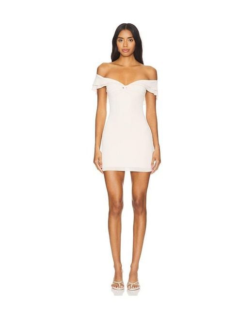 MORE TO COME White Graciela Off Shoulder Dress