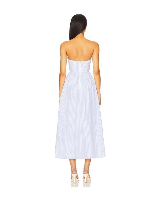 Bardot White Lola Corset Stripe Midi Dress