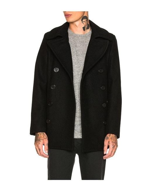 Schott Nyc Blue Slim Fit Peacoat for men
