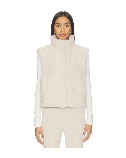Barefoot Dreams Natural Brushed Cozychic Puffer Vest