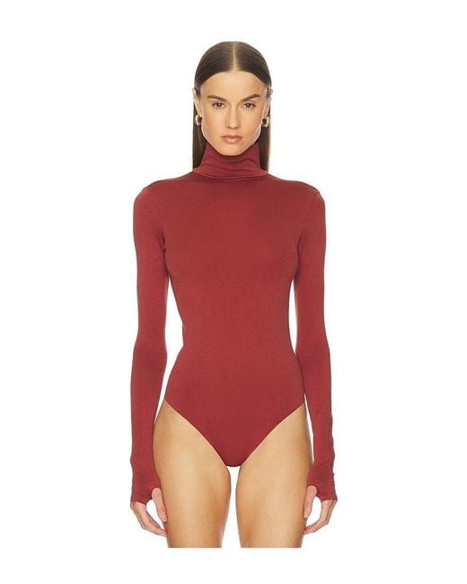 Commando Red Prima Ballet Turtleneck Bodysuit