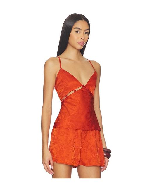 MINKPINK Red Valencia Bead Detail Cami