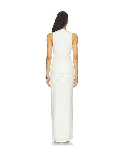 Shona Joy White Miro Sleeveless Plunged Maxi Dress