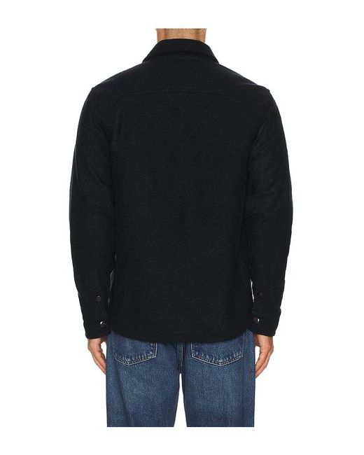 Faherty Brand Black Range Fleece Lined Shacket for men