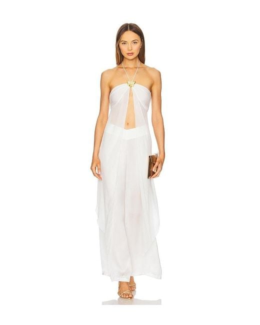 Cin Cin White Coral Orchid Drape Top