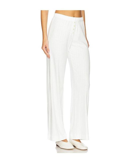 Leset White Pointelle Boxer Pant