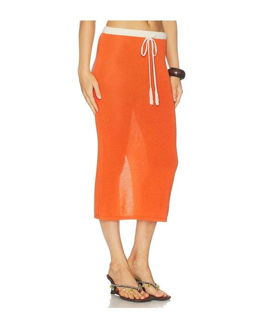 Leslie Amon Orange Noelle Skirt