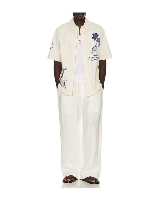 Scotch & Soda Natural Delfts Blauq Worked Out Relaxed Fit Short Sleeved Shirt for men