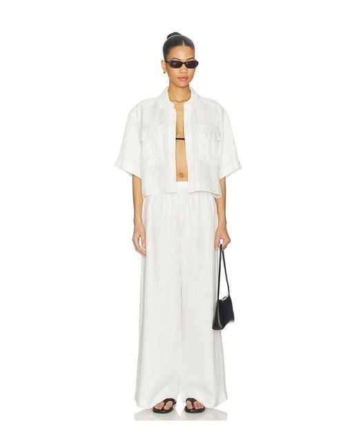 Anine Bing White Roslyn Pant