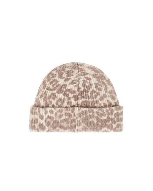 Ganni Natural Graphic Mix Printed Beanie