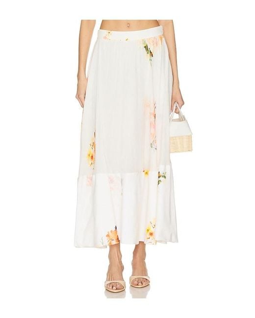 Hemant & Nandita White Midi Skirt