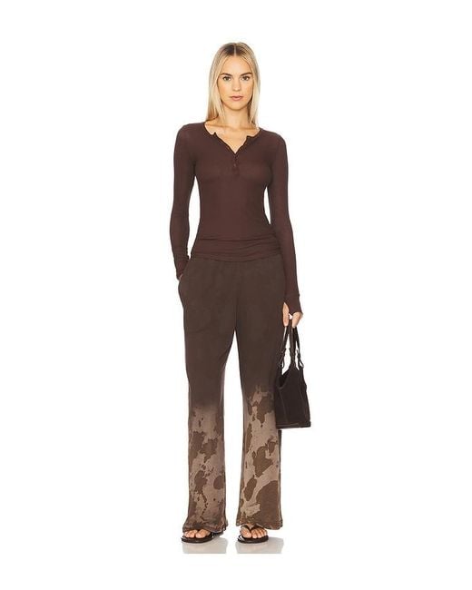 Michael Lauren Brown Mabel Wide Leg Pant