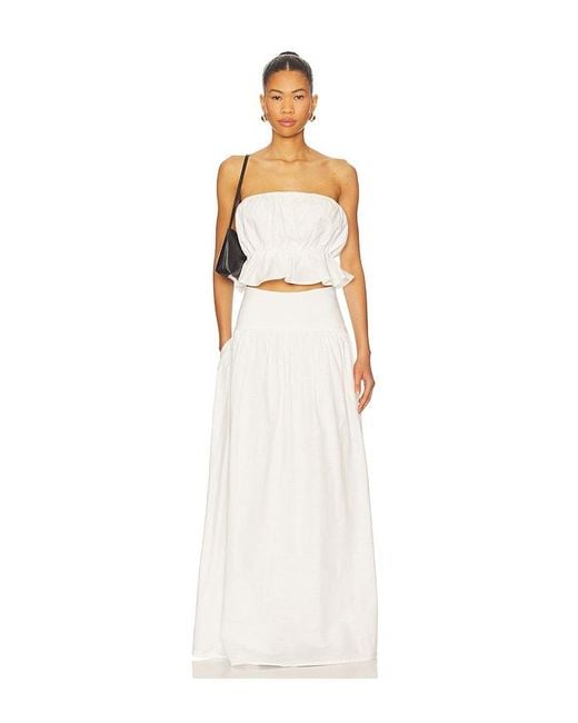 SNDY'S White Nesa Maxi Skirt