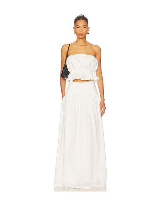 SNDY'S White Nesa Strapless Top