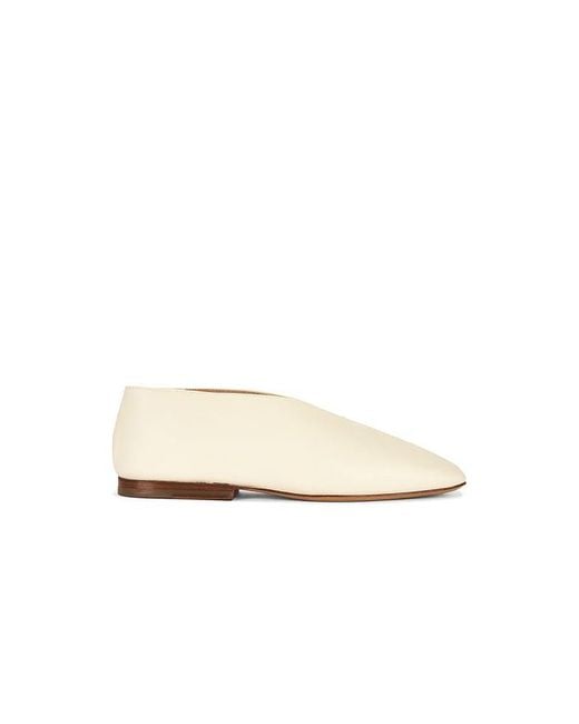 Mansur Gavriel White Square Soft V Flat