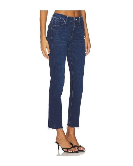 Mother Blue The Mid Rise Dazzler Ankle Fray Jeans
