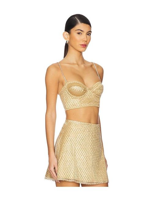 Top Bustier Glitter Grid En. Taille Also En Xs, M, Xl For Love & Lemons en coloris Natural