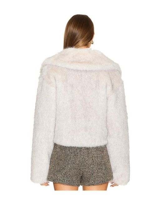 Lovers + Friends White Nina Faux Fur Jacket