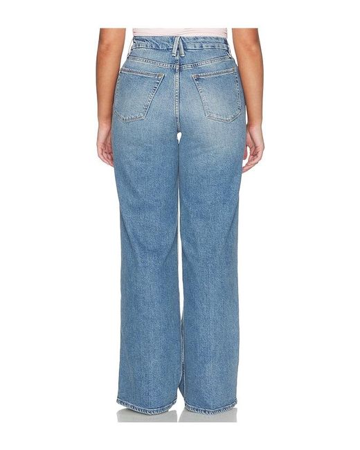 GOOD AMERICAN Blue Good Skate Wide Jeans