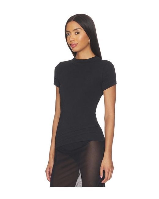 Alexander Wang Black Layered Short Sleeve Top