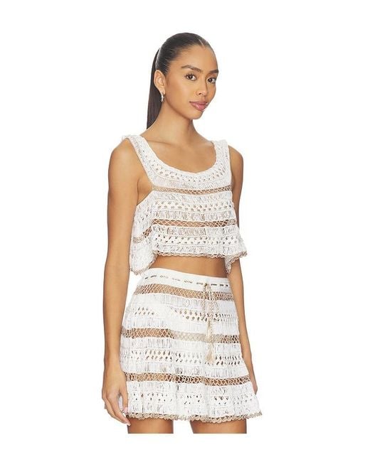 MY BEACHY SIDE White Cleo Hand-Crocheted Top