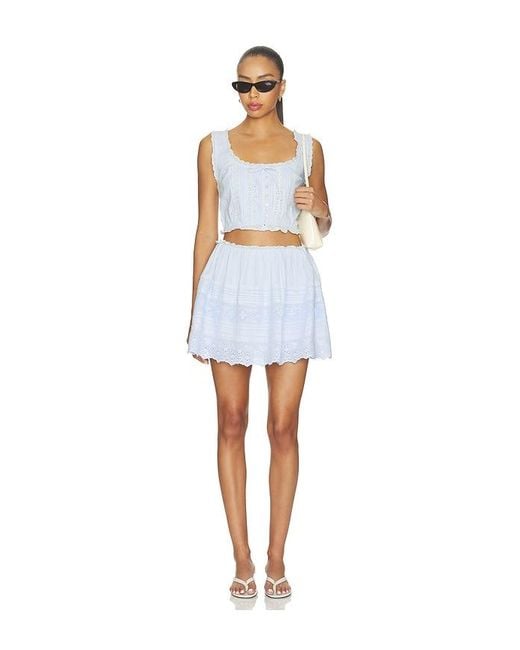 LoveShackFancy Blue Sani Skirt