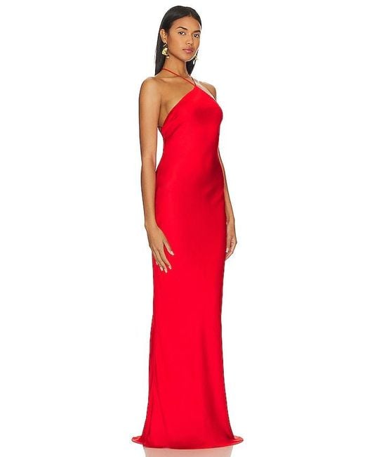 Line & Dot Red Kira Maxi Dress