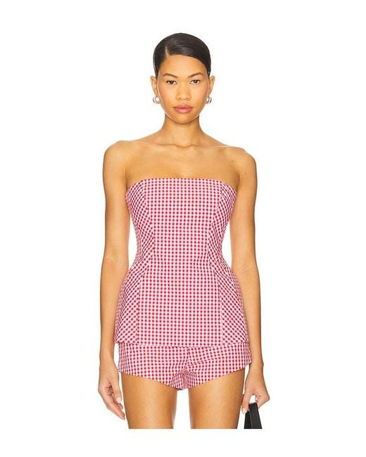 Amanda Uprichard Pink Linda Top