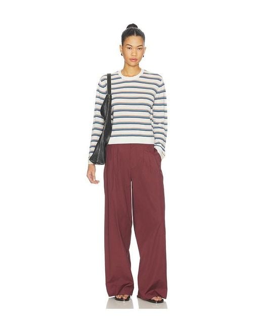 Leset White James Stripe Classic Crew