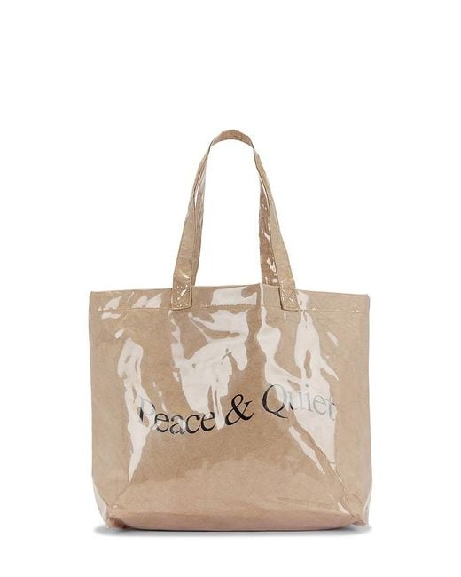 Museum of Peace & Quiet Wordmark Pvc Kraft Tote Bag トート Natural