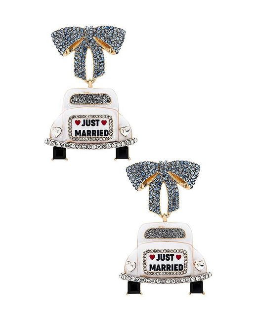 BaubleBar White OHRRING JUST MARRIED CAR