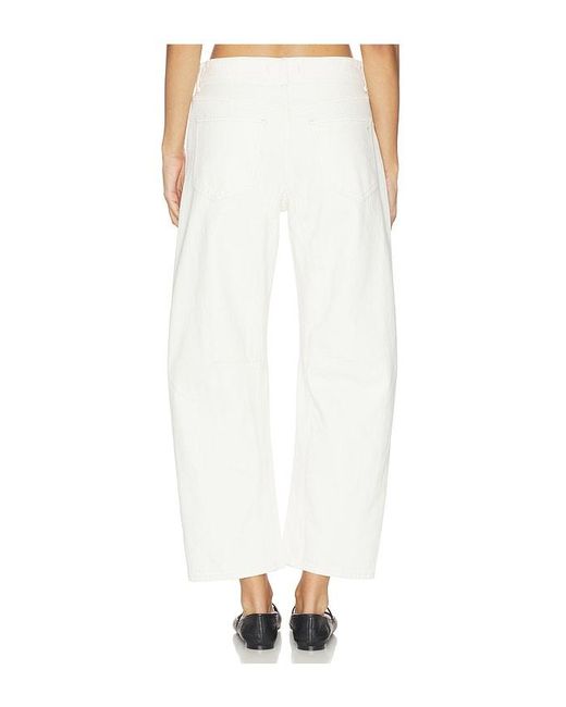 Madewell White Darted Barrel Jeans