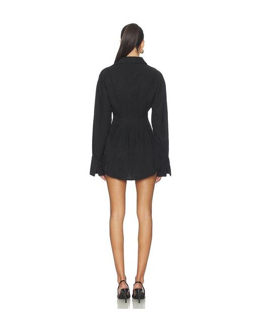 ALL THE WAYS Black Charitie Button Up Mini Dress