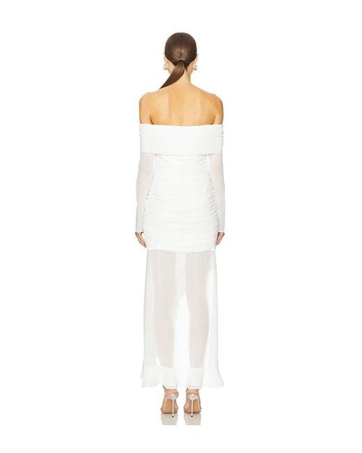 Line & Dot White Owens Midi Dress