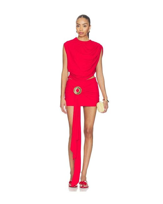 Cult Gaia Red Freesia Skirt