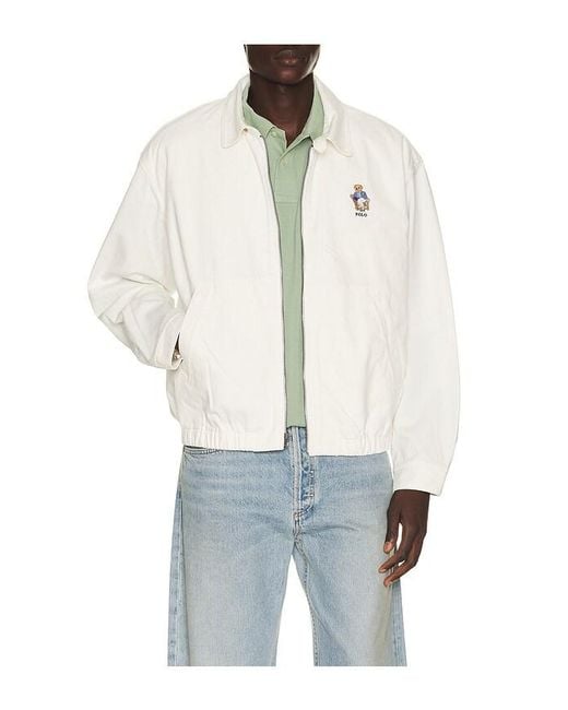 Polo Ralph Lauren White Novelty Bear Windbreaker for men