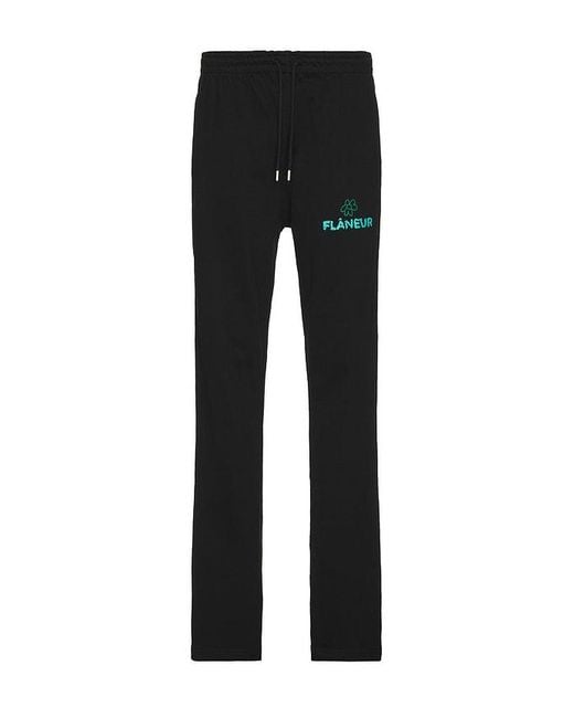 flâneur Black Flower Doodle Sweatpants for men