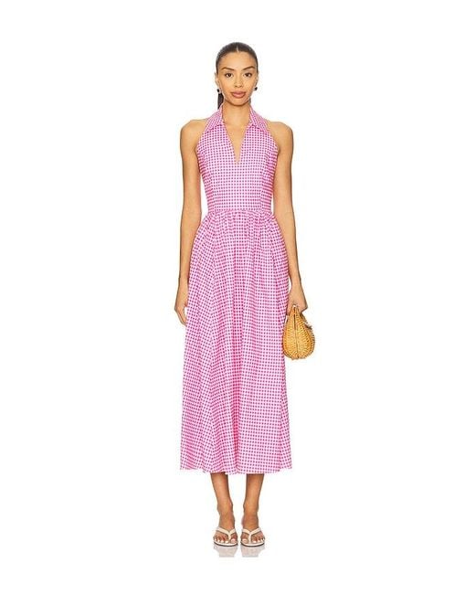 Caroline Constas Pink Aya Midi Dress
