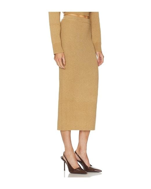 Camila Coelho Natural Costansa Midi Skirt