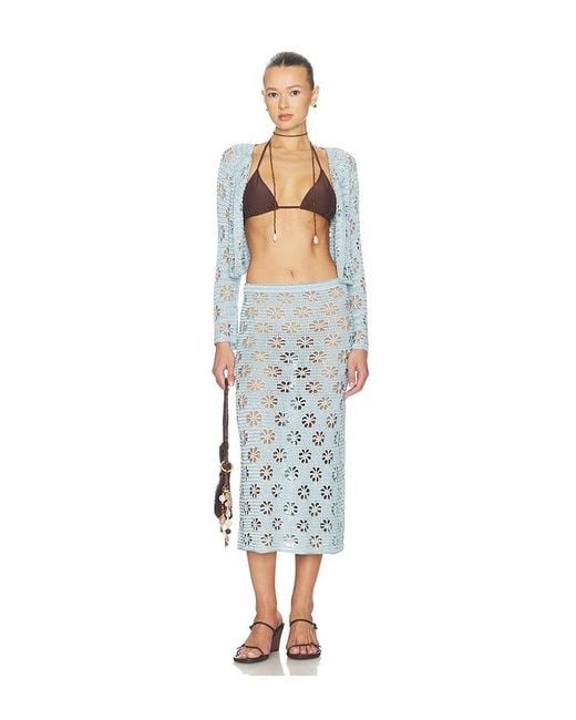 Calle Del Mar Multicolor Floral Crochet Skirt