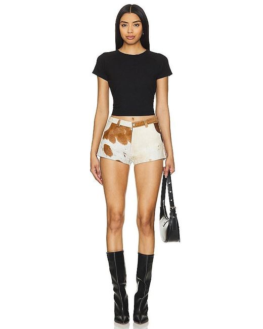 Urban Outfitters Black X Revolve Cowhide Shorts
