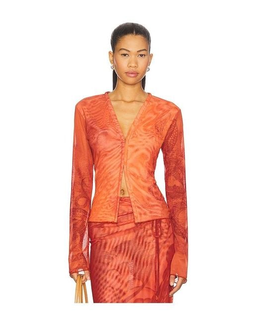 Jade Cropper Orange Long Sleeve Cardigan