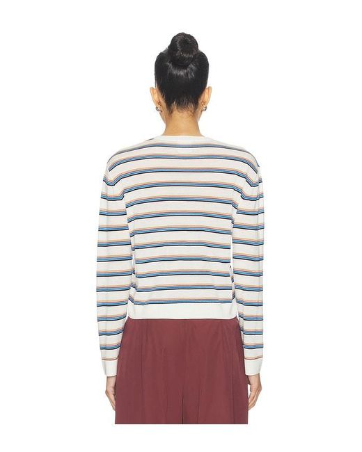 Leset White James Stripe Classic Crew