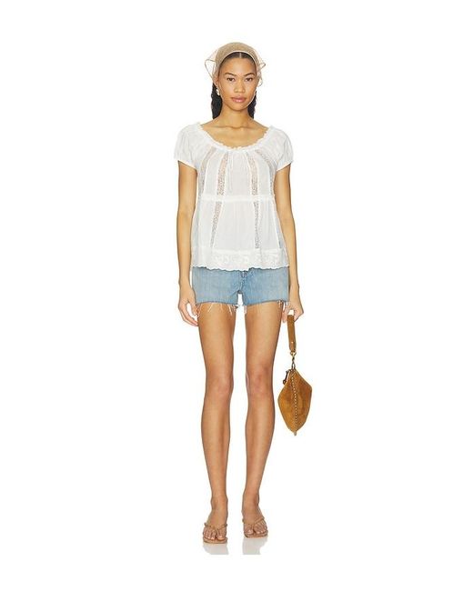 For Love & Lemons White Breezy Cotton Top