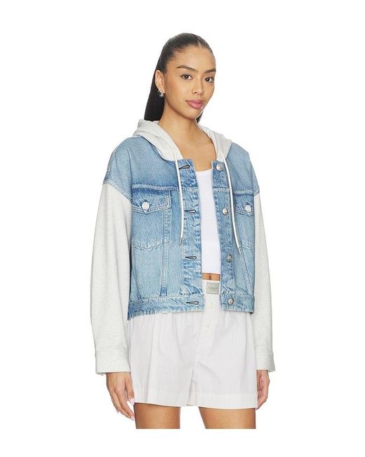 Rag & Bone Blue Rb Miramar Terry Combo Hooded Trucker
