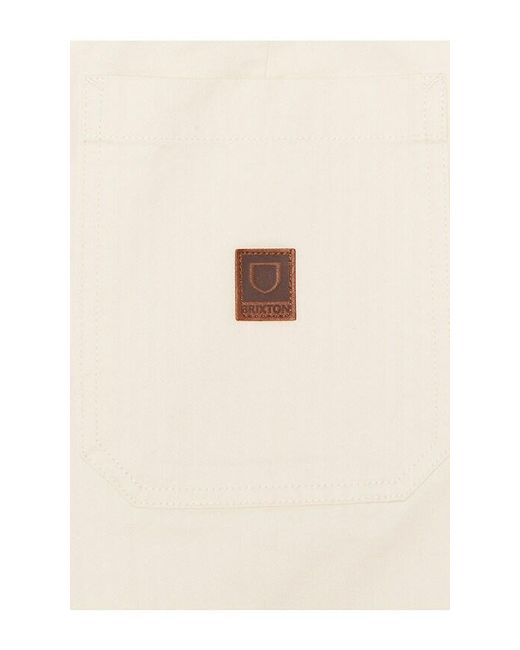 Brixton White Surplus Vintage Wash Herringbone Short for men