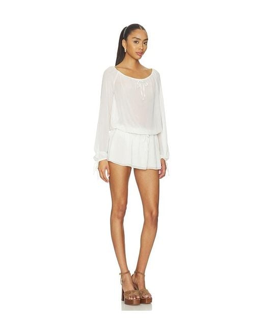 Frankie's Bikinis White X Paige Lorenze Forever Yours Chiffon Mini Dress