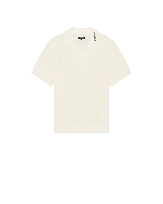 Malbon Golf Resort Crochet Polo in White for Men | Lyst